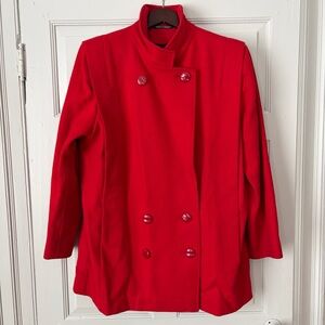 Vintage Red Wool Blend Boxy Coat